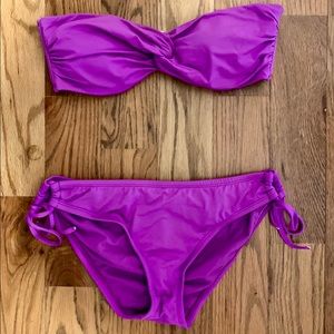 Purple Strapless Swimsuit